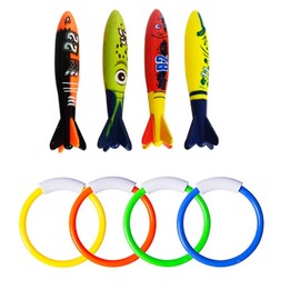 Topways® Diving Pool Toys Set, Dive Rings Sticks Diving Torpedo for Swimming Underwater Pool Training Toy Diving Game Training Gift for Kids