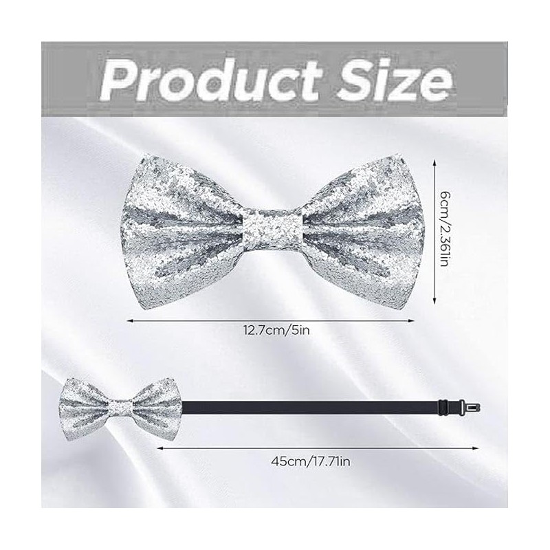 PINEPAN Men's Pre-Tied Bow Tie Simple Neck Bow Tie Adjustable
