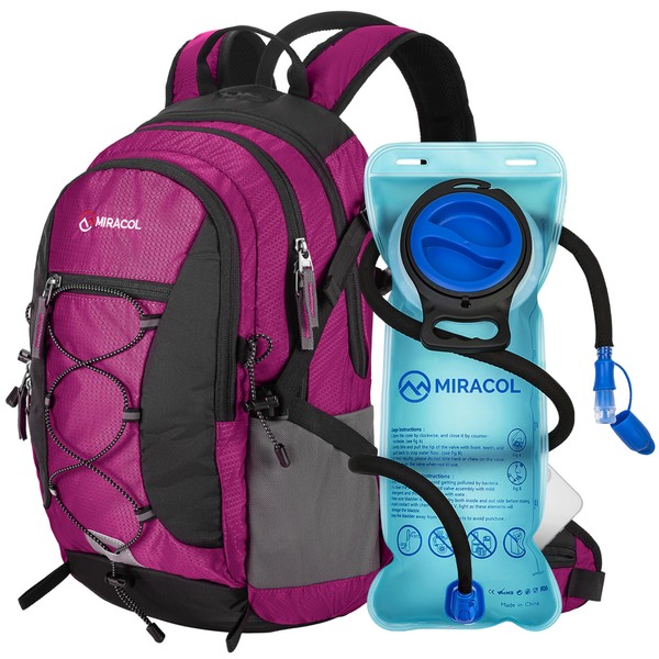 Hydration Pack Hiking Water Backpack - Insulated Hiking Backpack with Bladder Rose