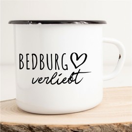 Huuraa Emaille Tasse Bedburg Geschenk Kaffeebecher Vintage 300ml Bedburg Geschenkidee