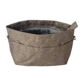 TRAX SHOP Bag-in-Bag Inner Bag Back-in-Back Light Divider Organization Deep 13 Pockets with Zipper (Beige)