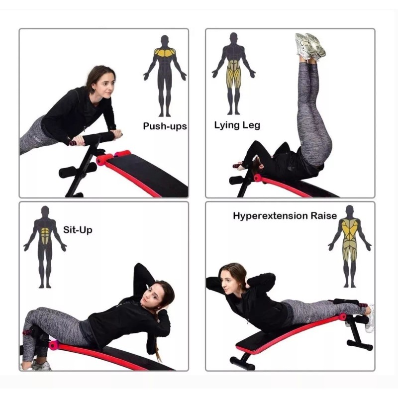 ArgenMex Banco Inclinado Curvo P/ Abdominales Ejercitador Gimnasio