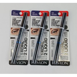 3 PACK REVLON LINE CREATOR DOUBLE ENDED LINER 1-KOHL 2- LIQUID 154 COOL AS ICE