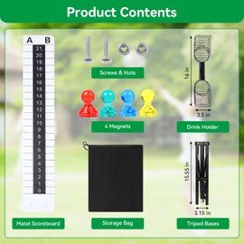 AUGVO Cornhole Scoreboard, Cornhole Score Keeper with Drink Holder, Corn Hole Drink Holder with Magnetic Scoreboards Game Accessories for Outside, Yard Game