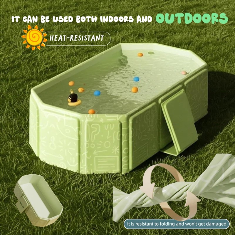 Collapsible Bathing Basin 29.5×17.7×9.8 in, Foldable Portable Tub with Drain