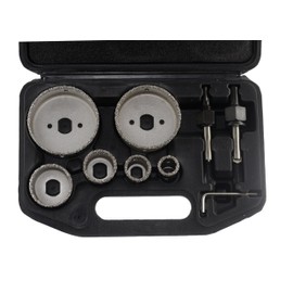 9PCS Diamond Coated Tile Drill Bit Set Alloy Hole Saw for Glass, Ceramic, Marble, Porcelain, and Jade Drilling, 22mm-73mm (6 Sizes), Cooling Water Required for Power Tools