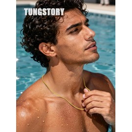 TUNGSTORY 4mm 18K Gold Filled Box Chain Necklace for Men Women, 20IN