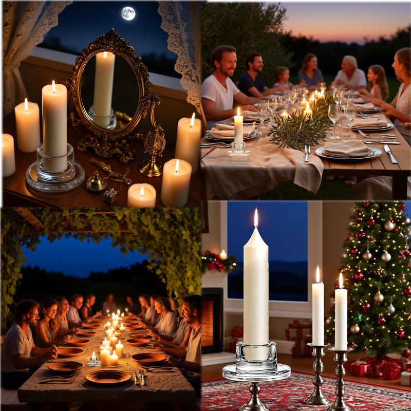 Glass Candlestick Holders: 20Pcs Small Taper Candle Holders Bulk Short