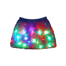 NIWOTA Womens Girls 15 Color LED Sequin Super Flash Jacket Light UP Rave Creative Outer Coat Stage Costume Xmas Party Fancy Dress