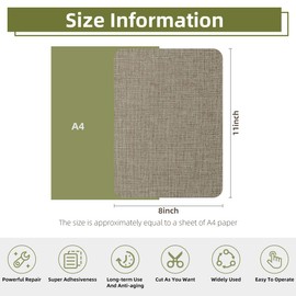 ZESION 2Pcs Self-Adhesive Linen Fabric Patches, Quick Repair for Sofas, Tents, Car Seats/8" x 11", Beige