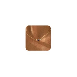 MFRYK Gold Necklace For Women,14K Gold Plated Emerald September Birthstone Necklaces for Women,Dainty Blue Green Pink Purple Cubic Zirconia Diamond Gemstone Choker Necklace,Mothers Birthday Jewelry Gift