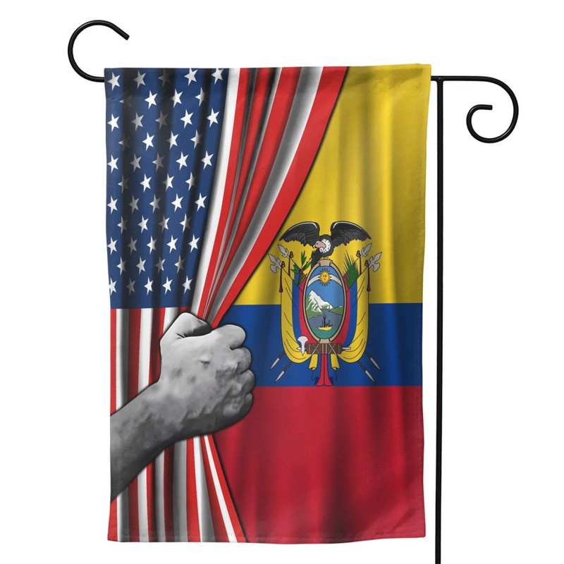 Ecuadorian Ecuador American Usa America Friendship Garden Flag 12x18 Double