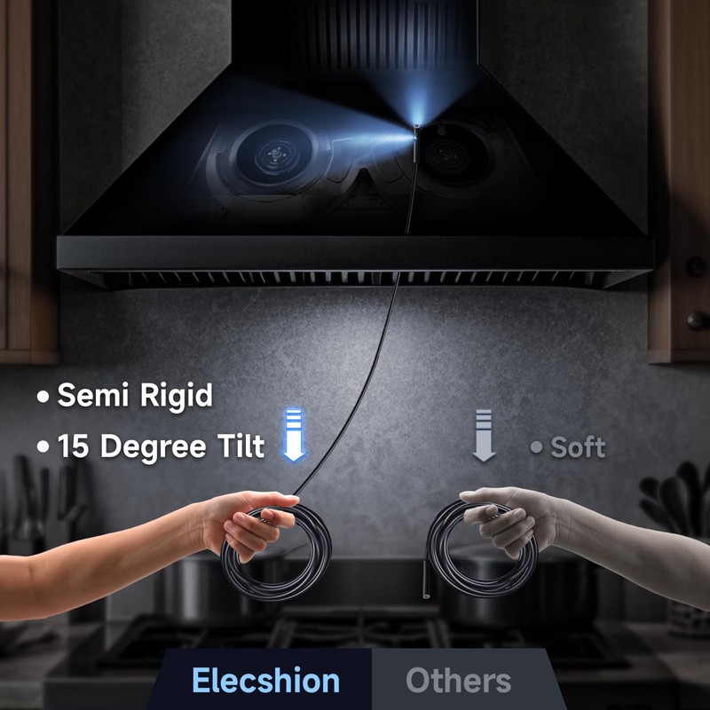 [Dual-Lens] Endoscope Camera with Light, 1920P HD Borescope with 8+1