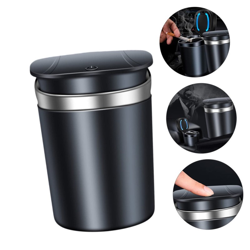 iplusmile 1pc Portable Ash Holder with Lid Led Light Design