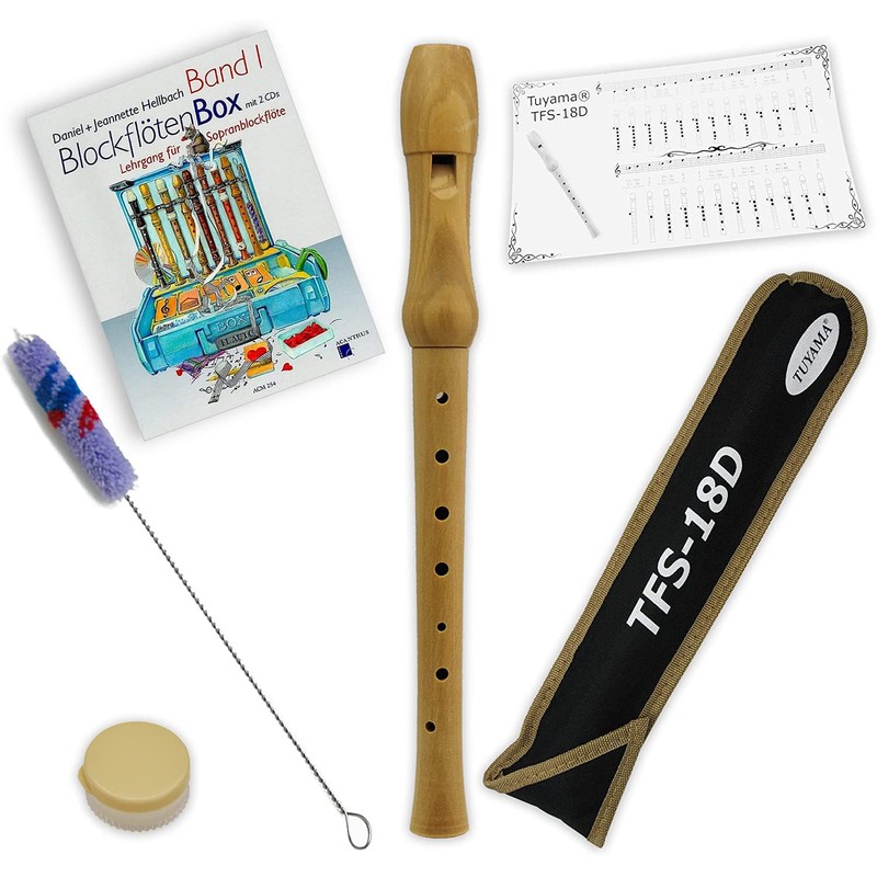 Starter Bundle Tuyama® TFS- 18D Maple Wood Recorder (German Fingering)