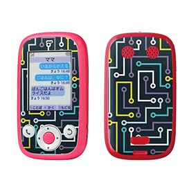 キッズ向ケータイ デザインスキンシール キッズケータイ スマホカバースマホケース フィルム シール ステッカー クール 黄色 青 ブルー 模様 007745 601si-007745-ki