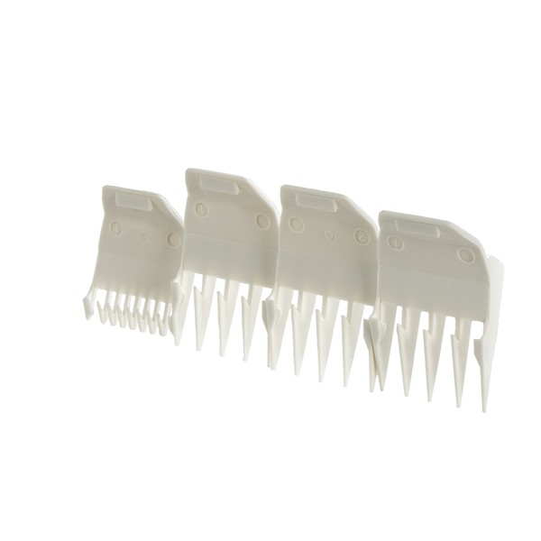 Wahl Professional Clipper Peanut Guide Comb Set, 4 Pack with Cutting Lengths From 1/8" to 1/2" for Professional Barbers and Stylists, White - Model 3166-100