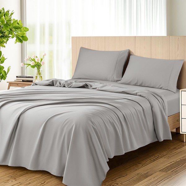 SAKIAO 1200 Thread Count Cotton Sheets, 100% Egyptian Cotton Sheet