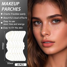 FDEETY Tattoo Set of 6 Glitter Freckles Hot Embossing Stickers Glittering Face Tattoos Ideal for Parties Festivals Beauty Enthusiasts and Creative Looks (Style 9)