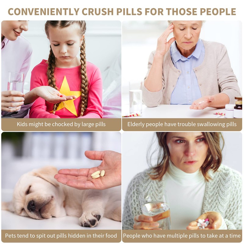 AUSSNICE Cordless Electric Pill Crusher Grinder - Pill Cutters for