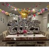 Large 2025 Balloon Numbers - 42inch Silver Graduation Balloons Class