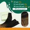 Easyouth Invisible Tape Extensions Echthaar Balayage Off Black Extensions Tape