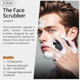 Limpiador facial de silicona para hombres y mujeres, cepillos de limpieza manual de cerdas suaves 1262 mejorados de tercera generación, adecuado para 