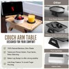 XGLJEP Bamboo Couch Arm Tray with Snap Protection, Anti Slip