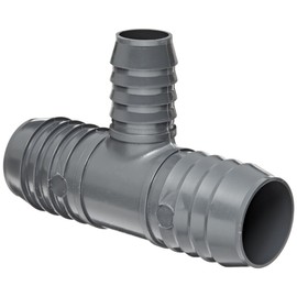 Spears 1401 Series PVC Tube Fitting, Tee, Schedule 40, Gray, 2" Barbed