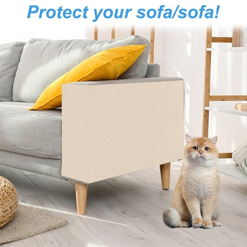 YEXEXINM Trimmable Cat Scratching Post Carpet Covered 78.7”x15.8” Self-Adhesive Cat