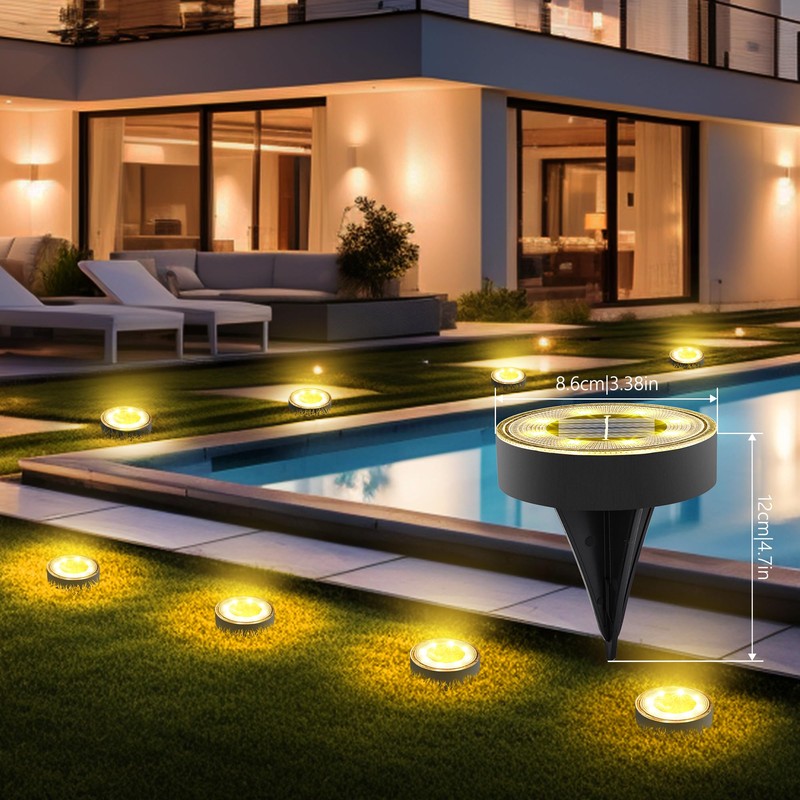 Joomer Solar Ground Lights, 16 Pack 8 LED Solar Lights