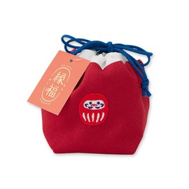 JIKAN STYLE 61337 Drawstring Drawstring Edge Lucky Drawstring Made in Japan Auspicious Japanese Pattern Small Storage Cosmetic Pouch Present Gift Gift Length 3.5 x Width 3.5 x Depth 2.8 inches (9 cm