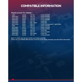 KAX 513365 Front Wheel Bearing and Hub Assembly Compatible with 2006-2015 Lexus IS250, 2007-2011 2013-2020 Lexus GS350, 2016-2019 Lexus IS300, 2006 Lexus GS300, 1PCS Wheel Bearing 5 Lug