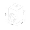 EDO, WiFi Schuko-Steckdose mit Tuya Energiemonitor, 16A 3680W, Smarte Steckdose,