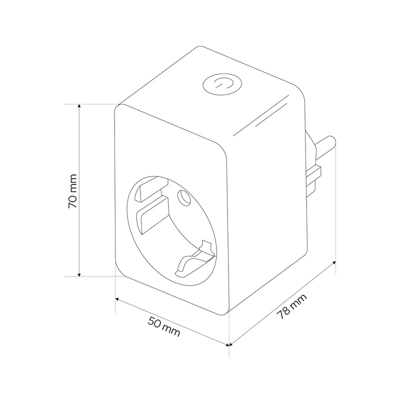 EDO, WiFi Schuko-Steckdose mit Tuya Energiemonitor, 16A 3680W, Smarte Steckdose,