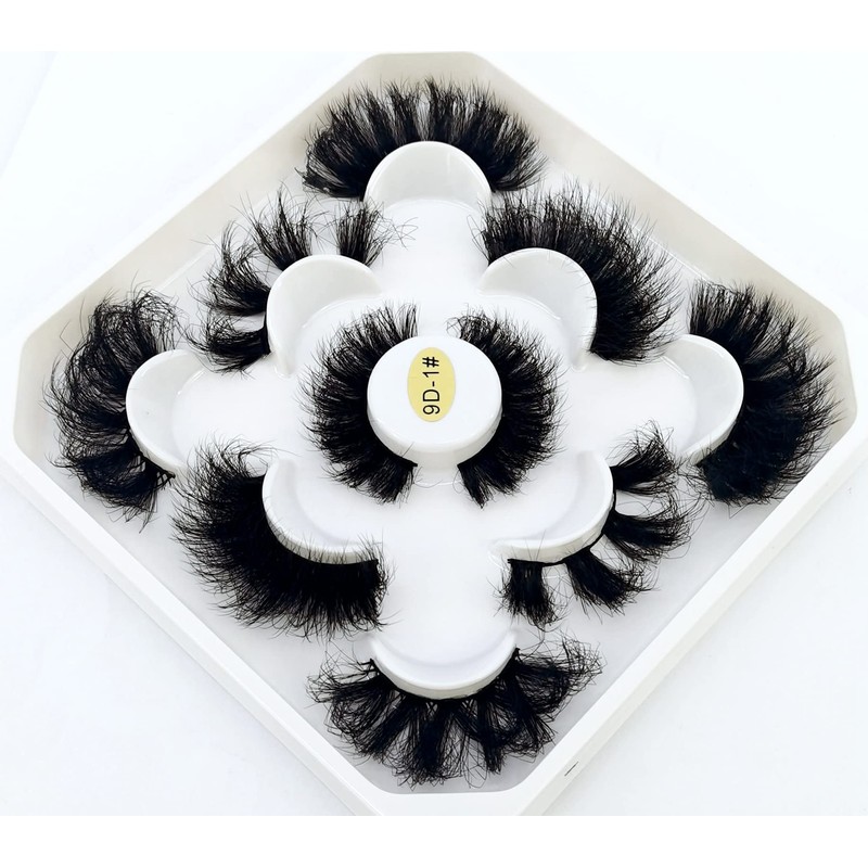 HBZGTLAD new 5 Pairs 25 mm 3d Mink Lashes Bulk