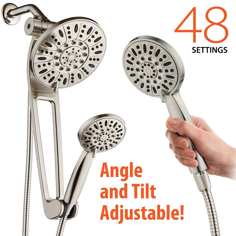 AquaDance High-Pressure 48-Mode 3-Way Shower Spa Combo with Adjustable 18-Inch