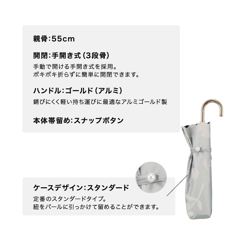[2024] Wpc. 801-16774-102 Parasol Folding Umbrella, Light Shading Flower Shadow,