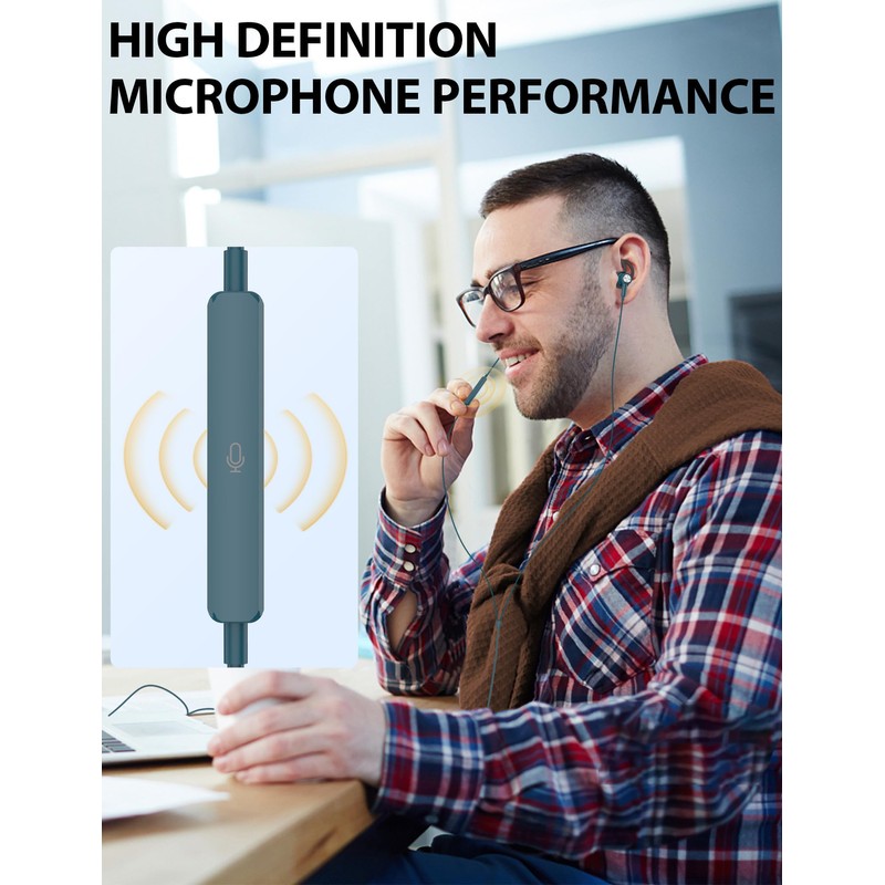 iMangoo for Apple Lightning Headphones MFi-Certified Wired Earbuds Blue |