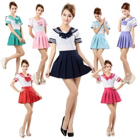 R-Dream Sailor Uniform, Cosplay, 7 Colors, Short Sleeve, Cute, High School Girl, Uniform, Costume, Women's Costume, Large Size, Lolita, Idol, School Festival, Halloween Costume (Navy XXL)