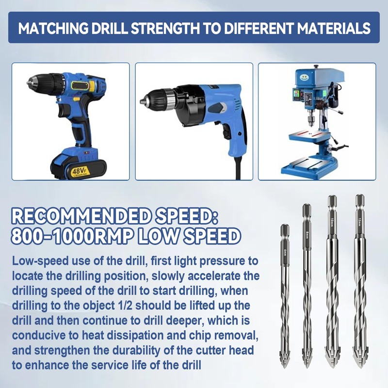 Four-Flute Sawtooth Eccentric Drill Bit, Multifunction Drill Bit Set High