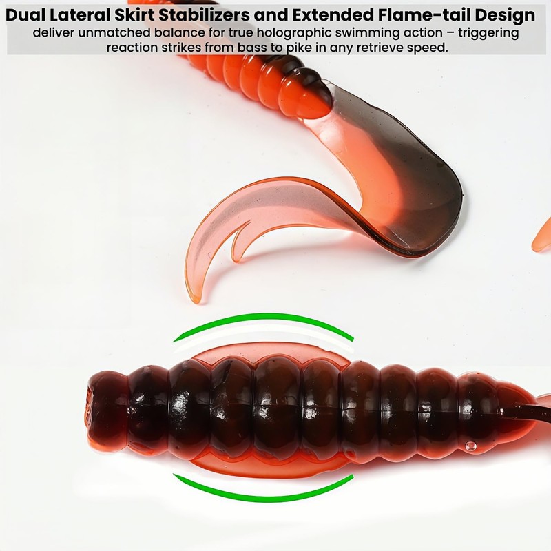 60-Count Curly Tail Grub Kit | 2.95 in High-Vibration Soft