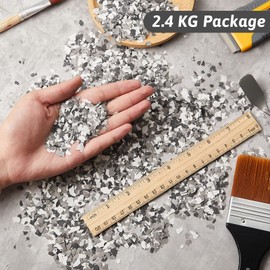 2800 G/ 6.17 lb Blend Decorative Color Chips Color Flakes Blend Concrete Coatings Paint Chips for Walls Floors Interior Exterior House Paint (Black, White, Grey)