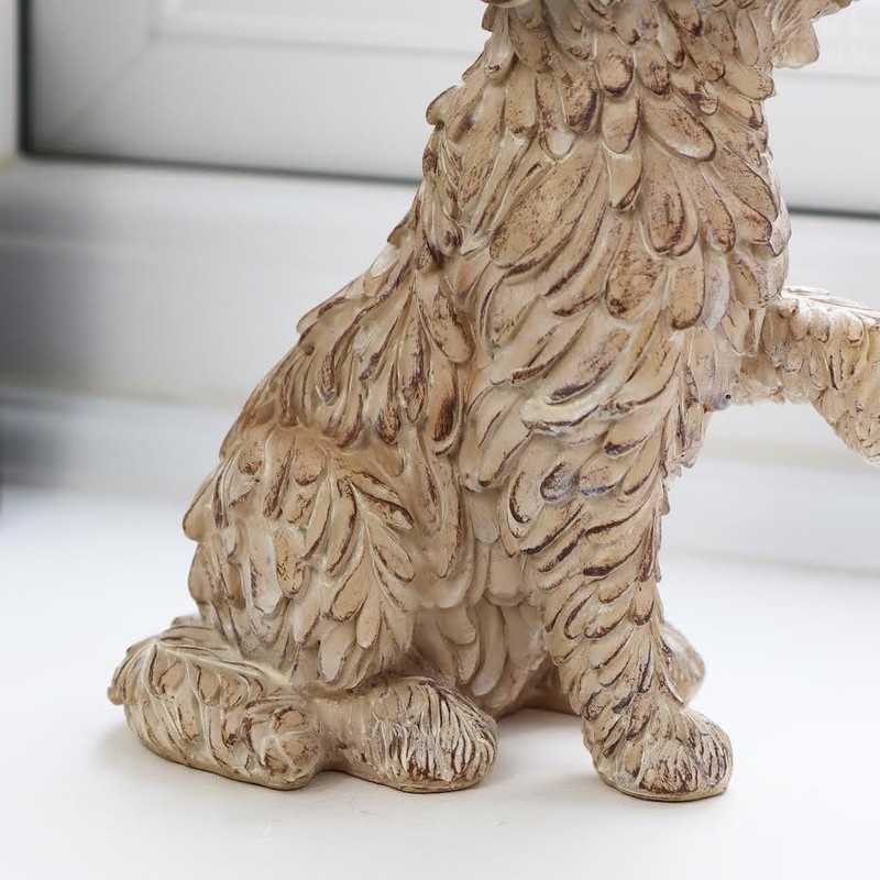 Raised Paw Cockapoo Ornament 17cm Resin Textured Sitting Puppy Dog