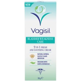 Vagisil Bladder Weakness Care 2-in-1 Fresh & Soothing Cream, With Natural Oatmeal, Freshens With Gentle, Botanical Scent, 30g