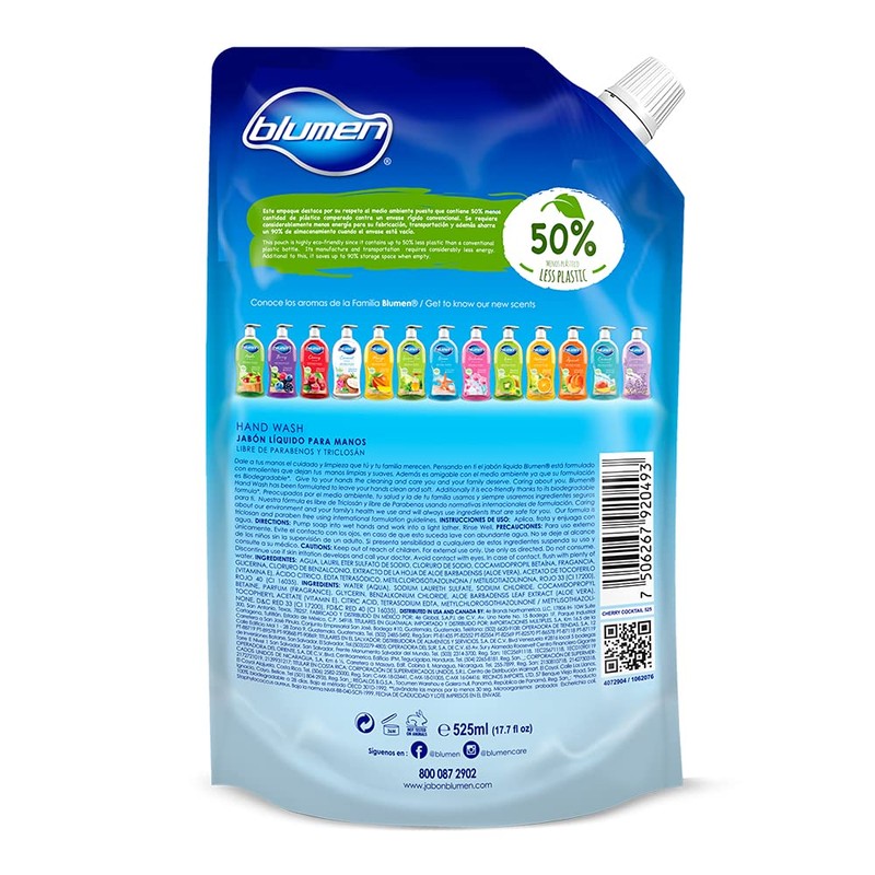 BLUMEN Pouch Jabon Liquido Blumen Cherry Blossom 525ml, color, 34.90