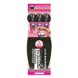 Janet Collection Nala Tress 3X EZ SPLIT Pre-Sectioned Pre-Stretched Braid Knotless Extremely light weight 100% Kanekalon Fiber 36” Inch value pack (36”, COLOR #4)