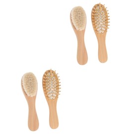 Kisangel 2sets Brush Set Hair Brush for Scalp Wooden Comb Hair Cleaning Tool Bathing Tools 2pcs*2
