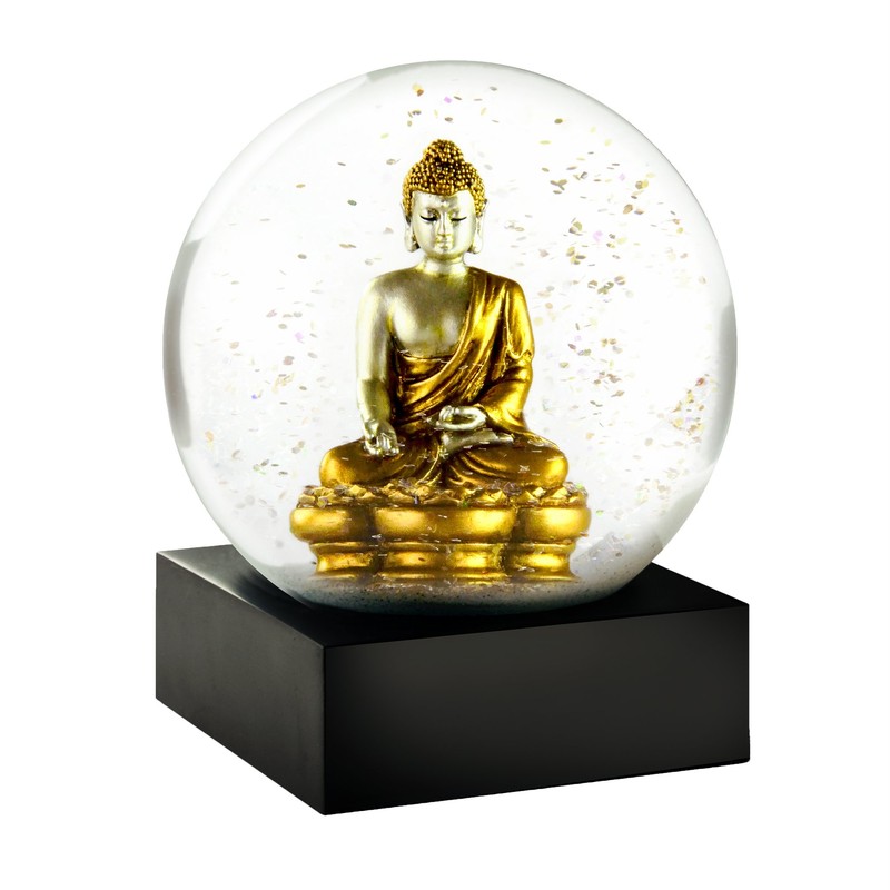 CoolSnowGlobes Gold Buddha Cool Snow Globe