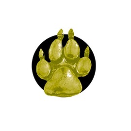 A67 Paw Print CHROME GOLD COLOURED English Pewter on an Air Freshener fits on a Vent Clip Kit Decoration